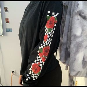 Black Checkered Rose Longsleeve